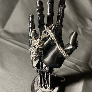 Gothic Japanese Oni Hannya Mask Stainless Steel Pendant Necklace